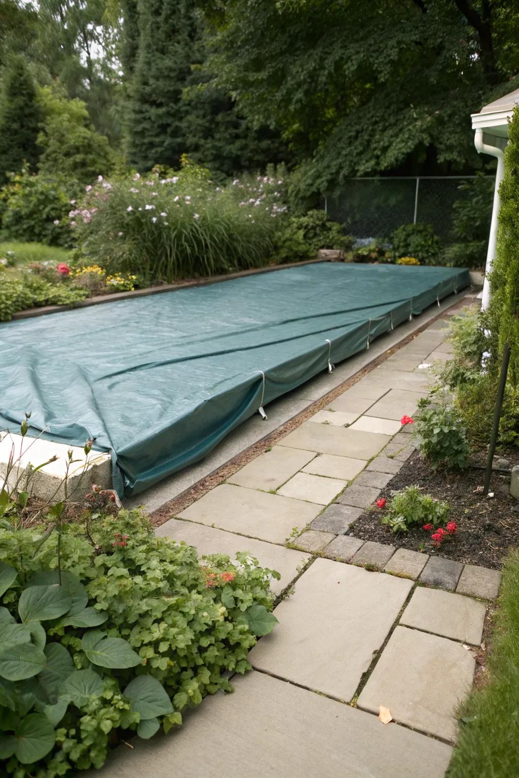 Weatherproof tarps provide extra protection for your pool cover.