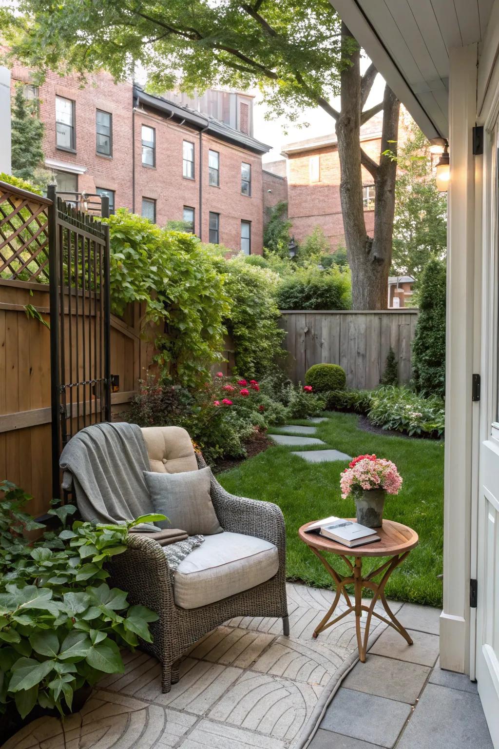 A reading nook provides a relaxing retreat for book lovers
