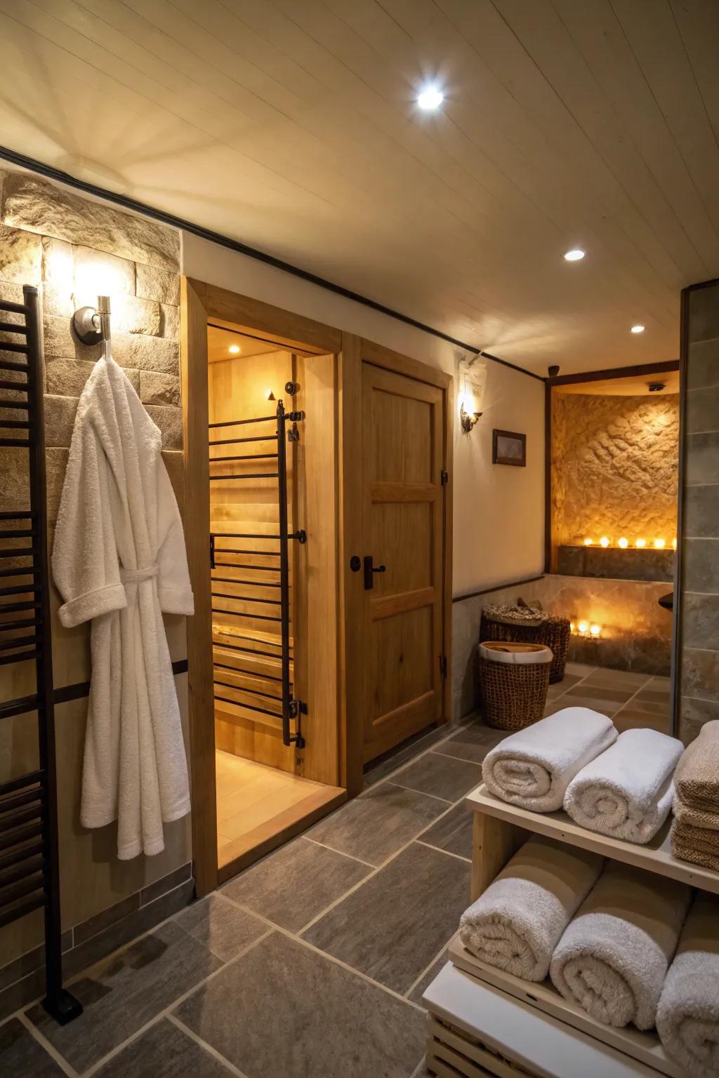 Towel warmers add a cozy touch to your spa routine.