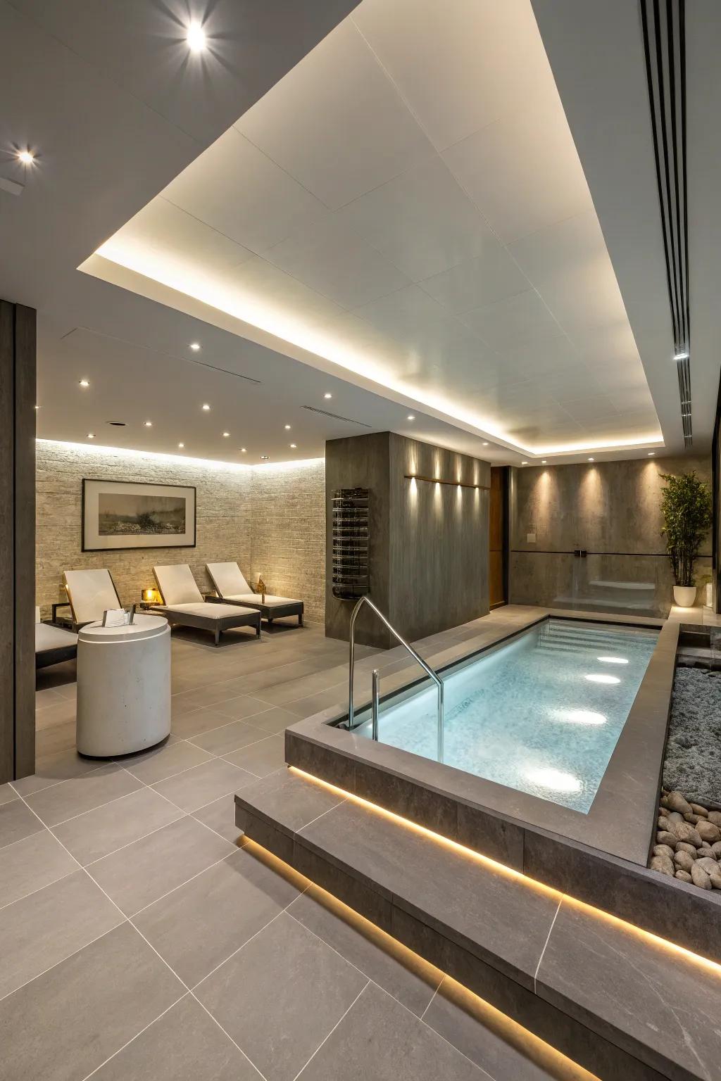 Modern fixtures add a touch of elegance to your spa.