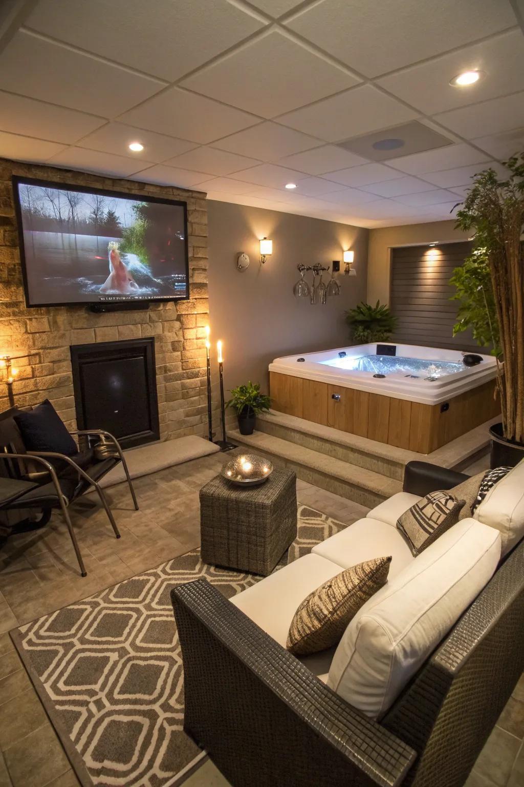 A sound system fills your spa with soothing melodies.