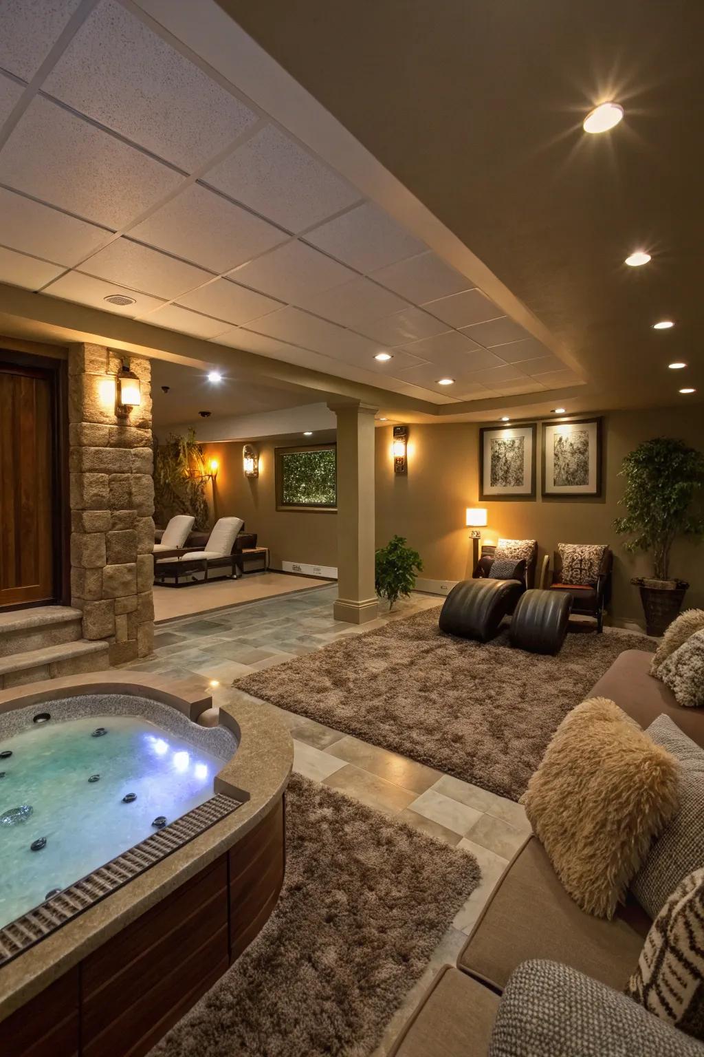 Heated flooring adds a layer of comfort to your spa.