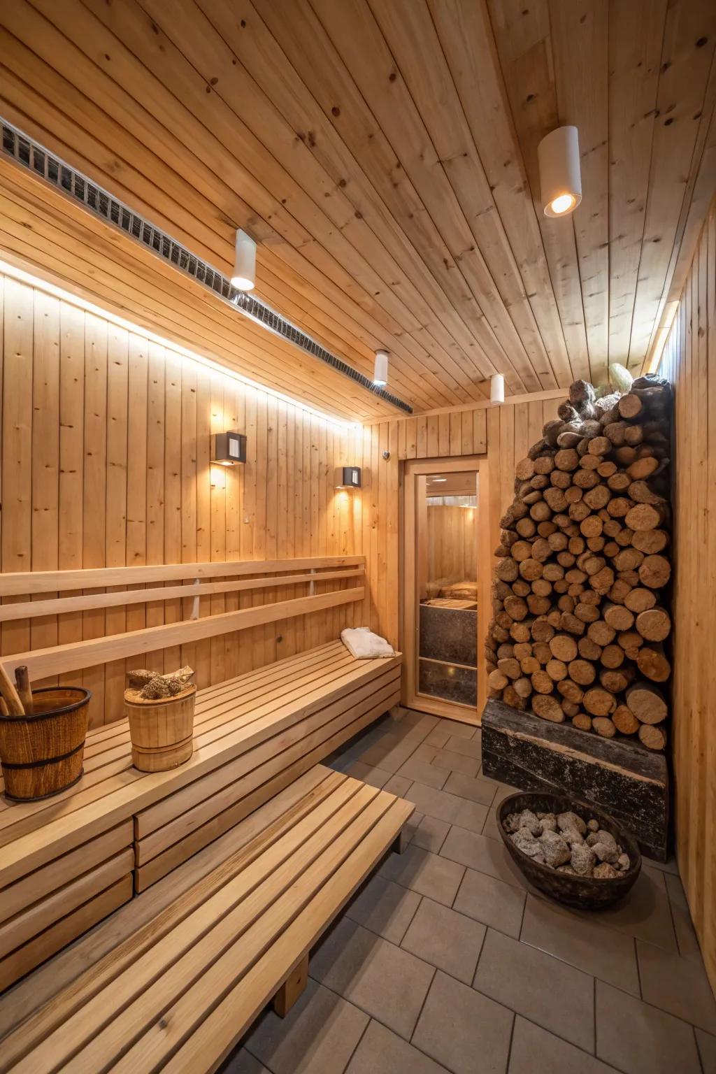 A sauna is a perfect addition for detox and relaxation.