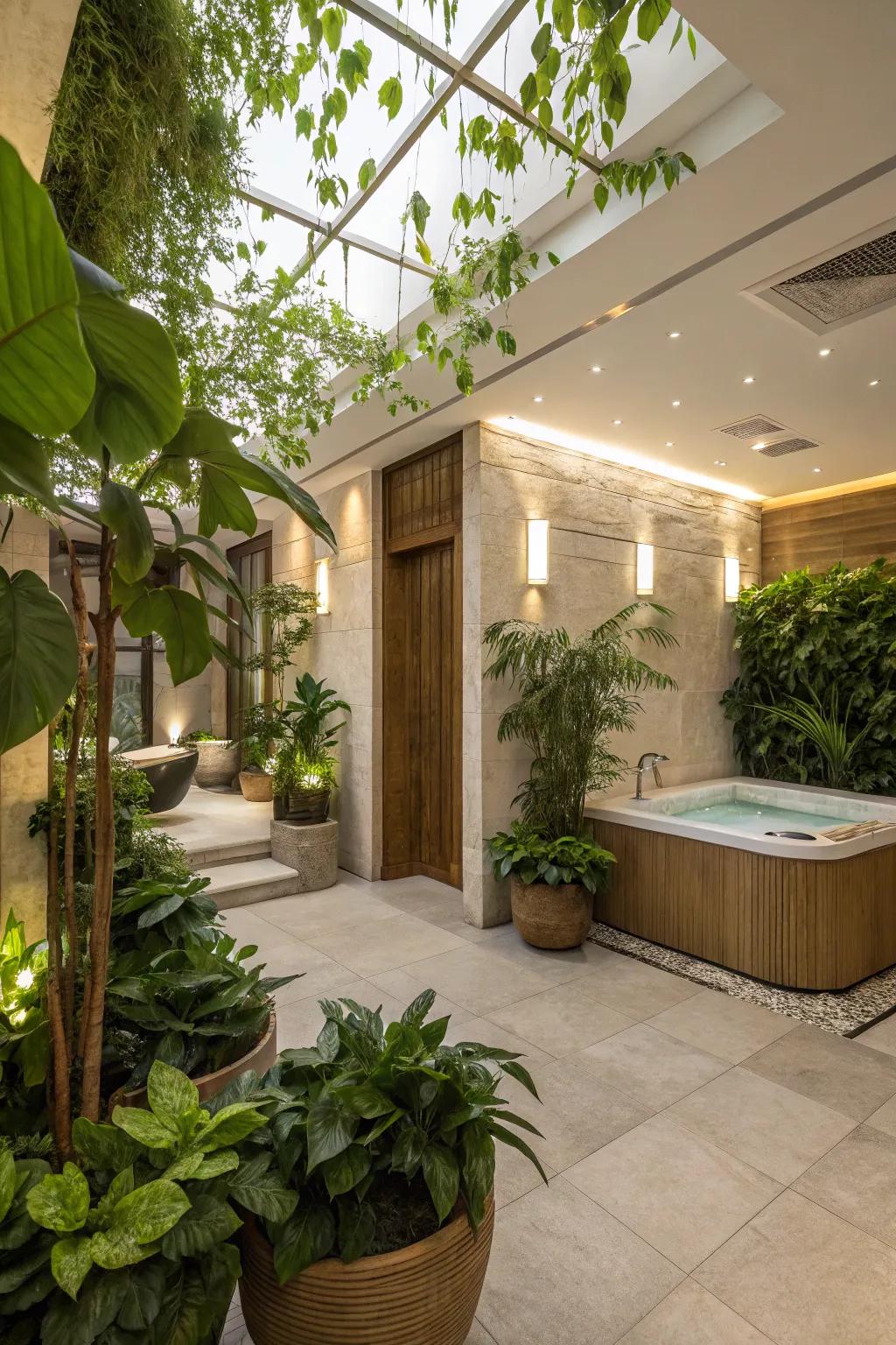 Greenery brings a refreshing natural element to your spa.