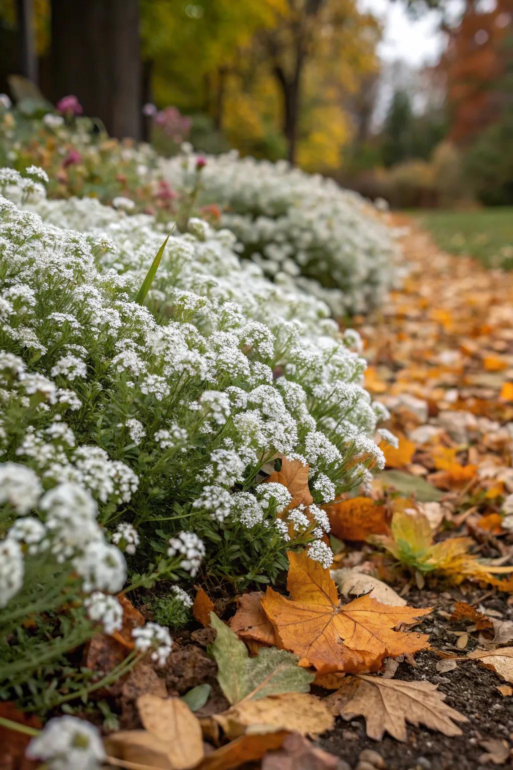 Sweet alyssum offers fragrance and beauty.
