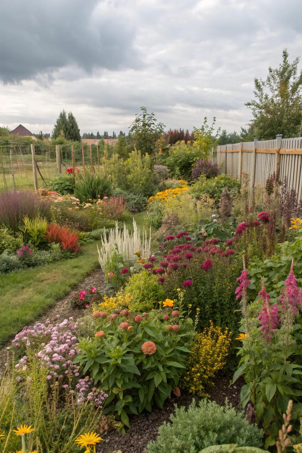 Unique plant combinations create an enchanting garden.