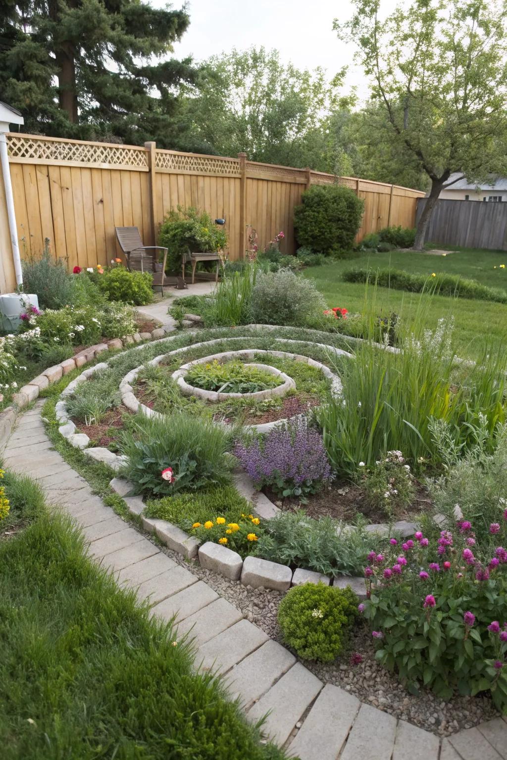 An herb spiral is both functional and enchanting.