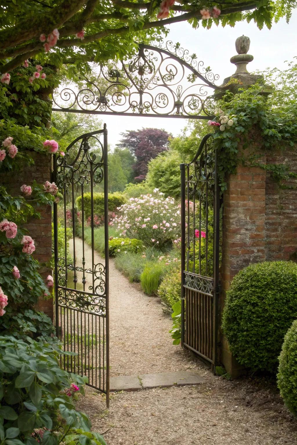 Decorative gates add mystery and charm.