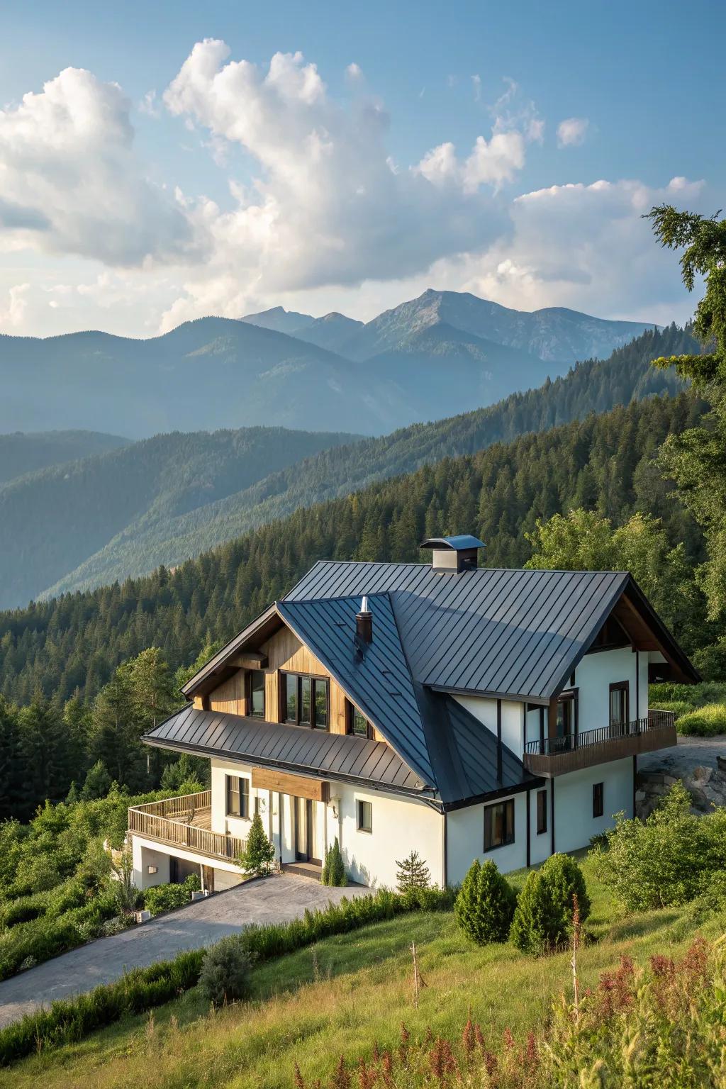 A roof that draws the eye with its subtle diversity.