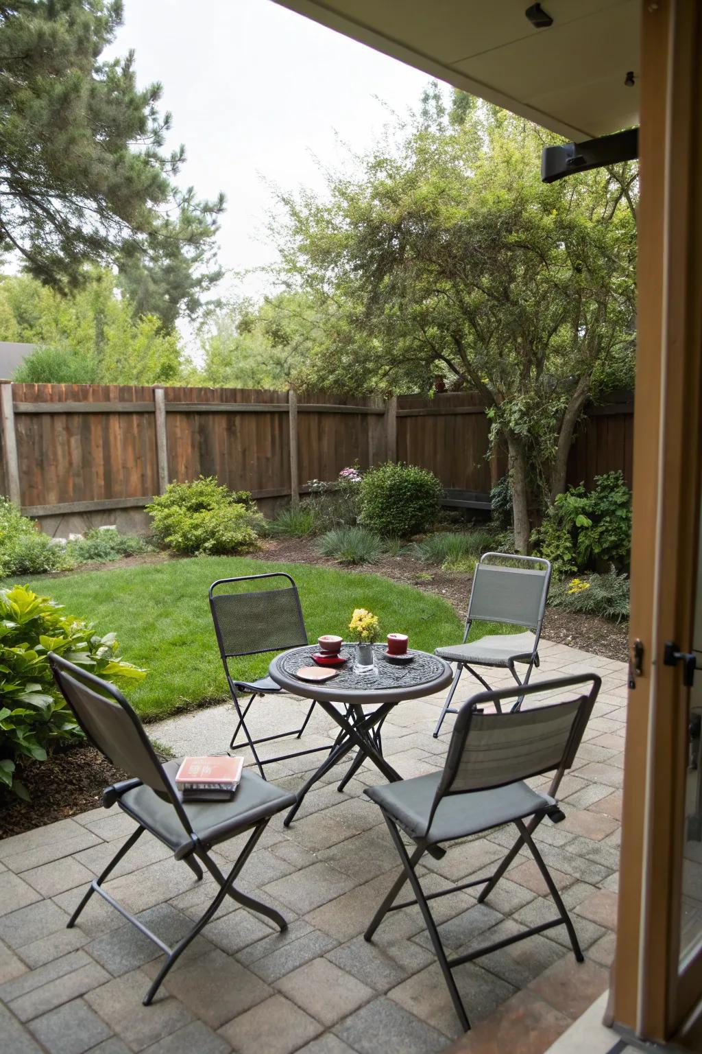 Portable seating providing flexibility on the patio.