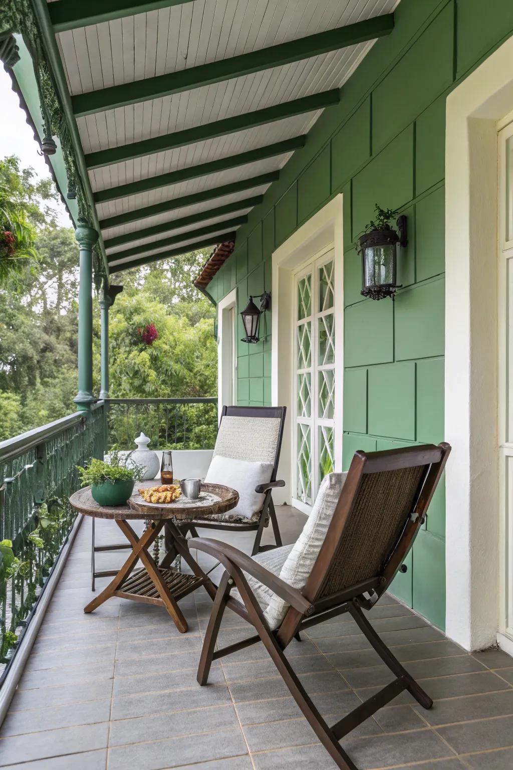 Foldable furniture adapts to space and needs on verandahs.