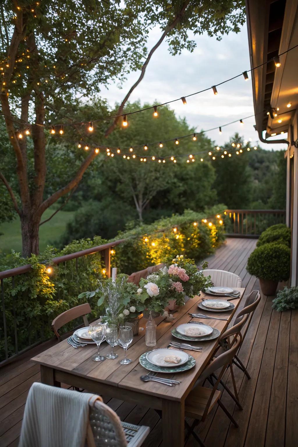 Dine under the stars with a dedicated deck dining area.