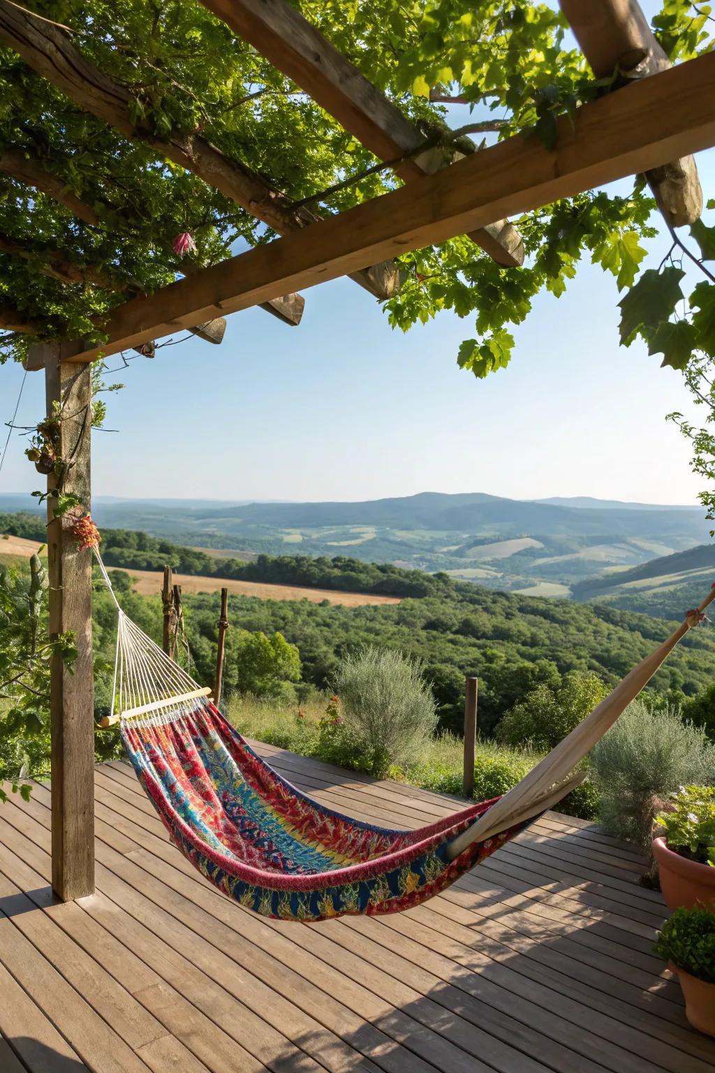 Relax and unwind with a hammock on your deck.