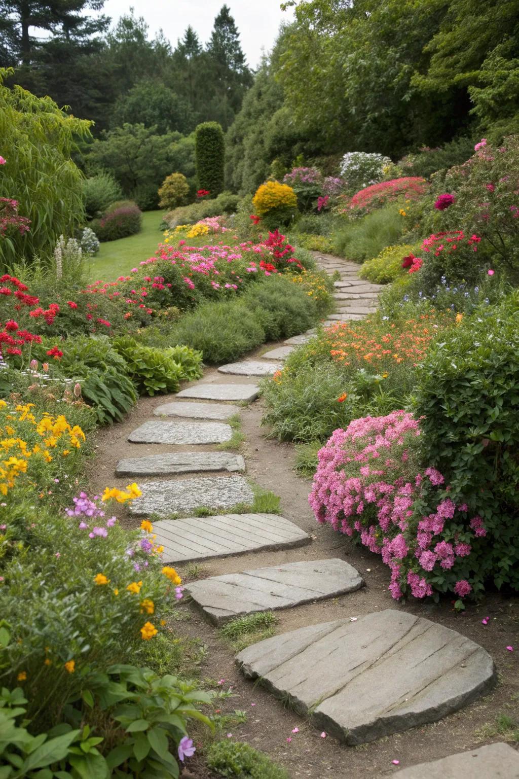 Charming pathways adding character to the garden.