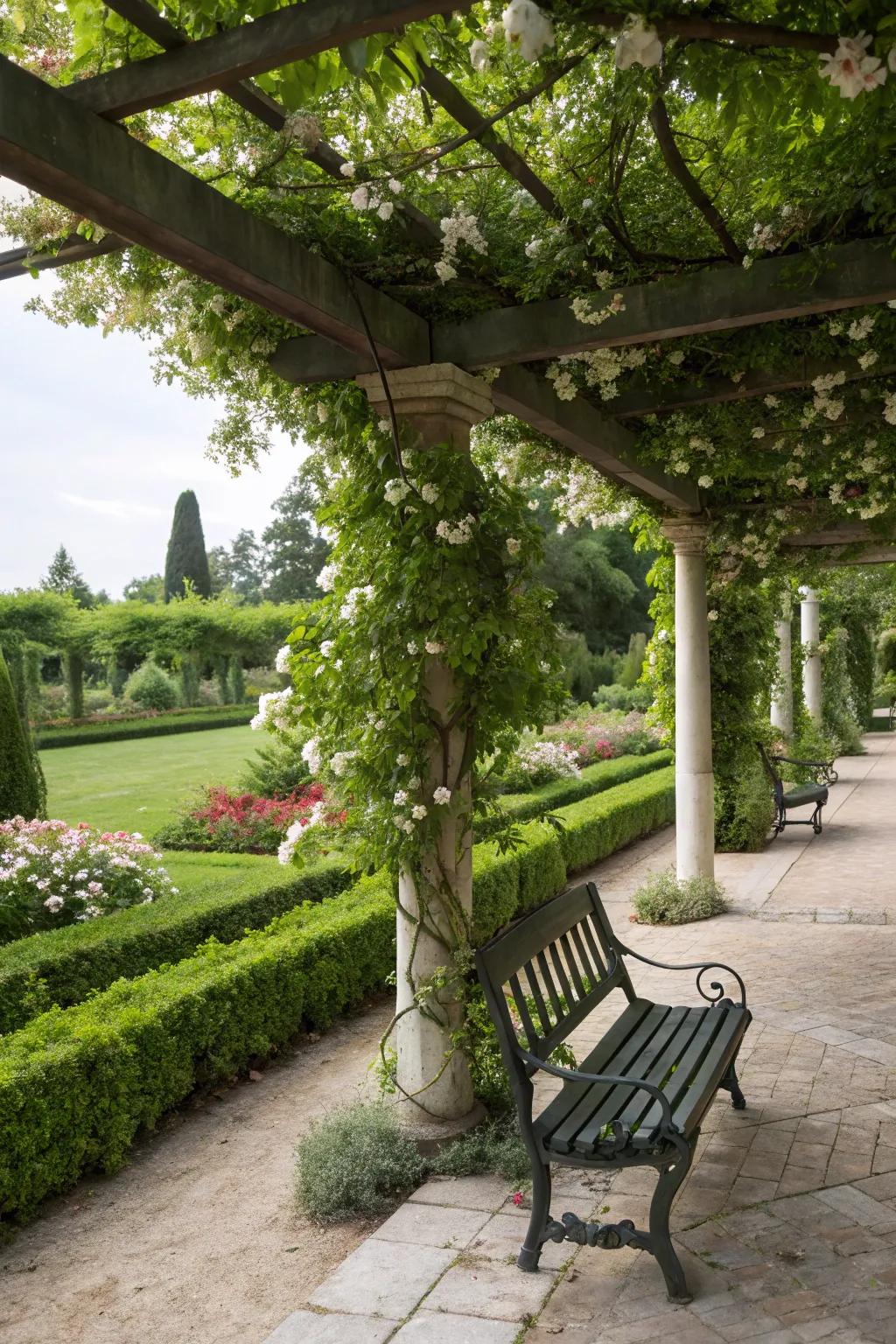 Pergolas providing shade and elegance.