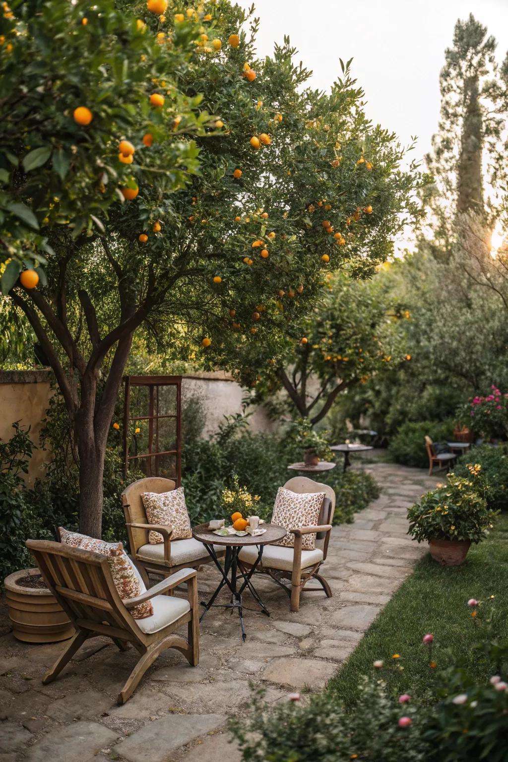 A fragrant retreat surrounded by blossoming citrus.