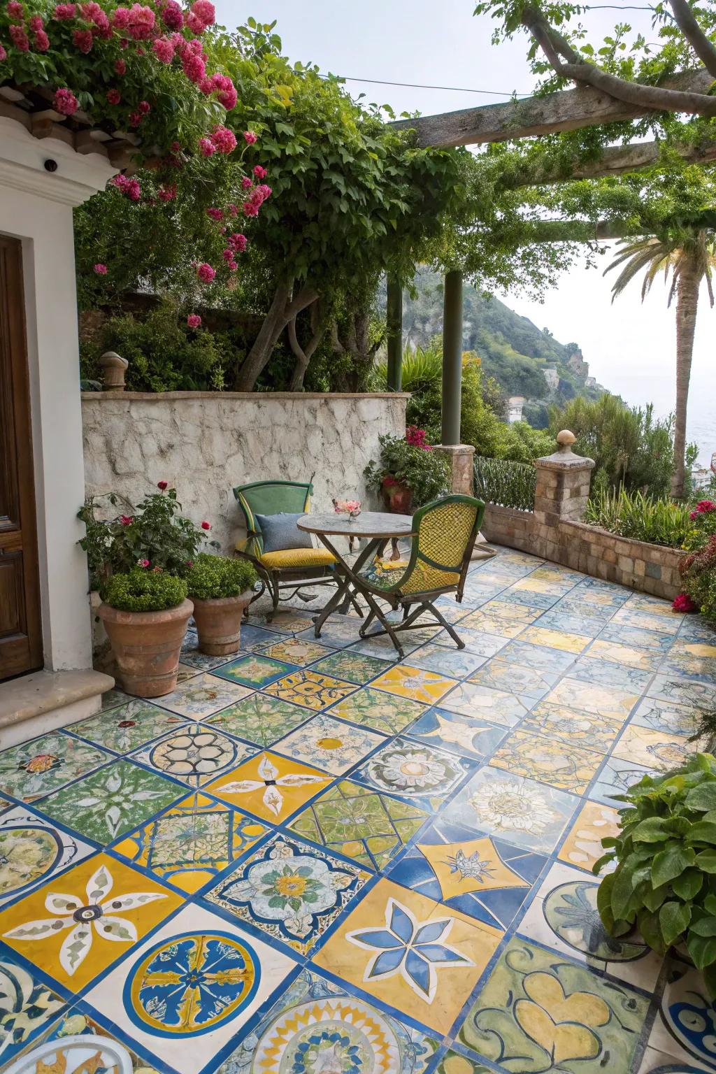 Colorful tiles add vibrant accents to your space.