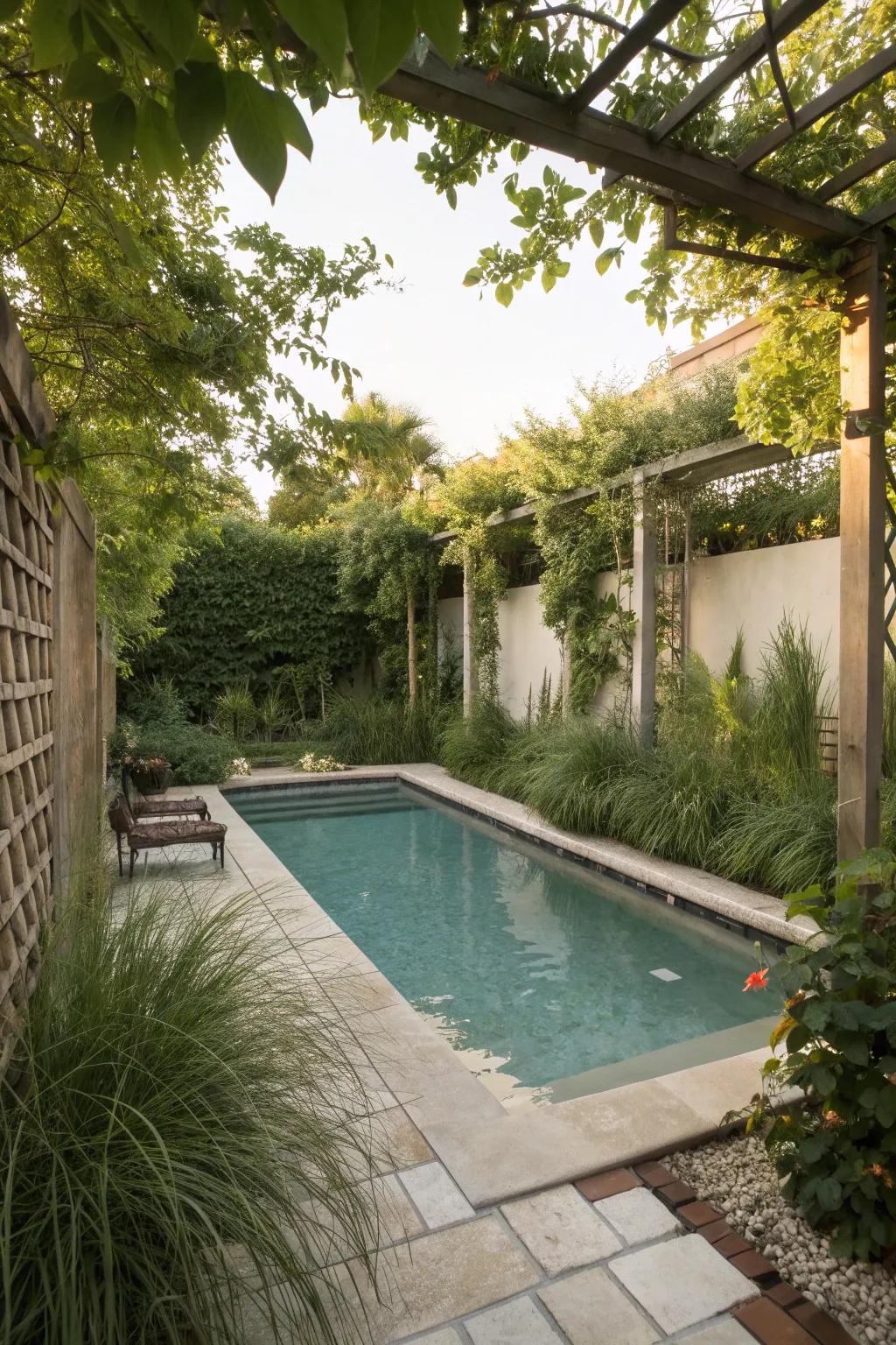Discover seclusion with a hidden pool retreat.