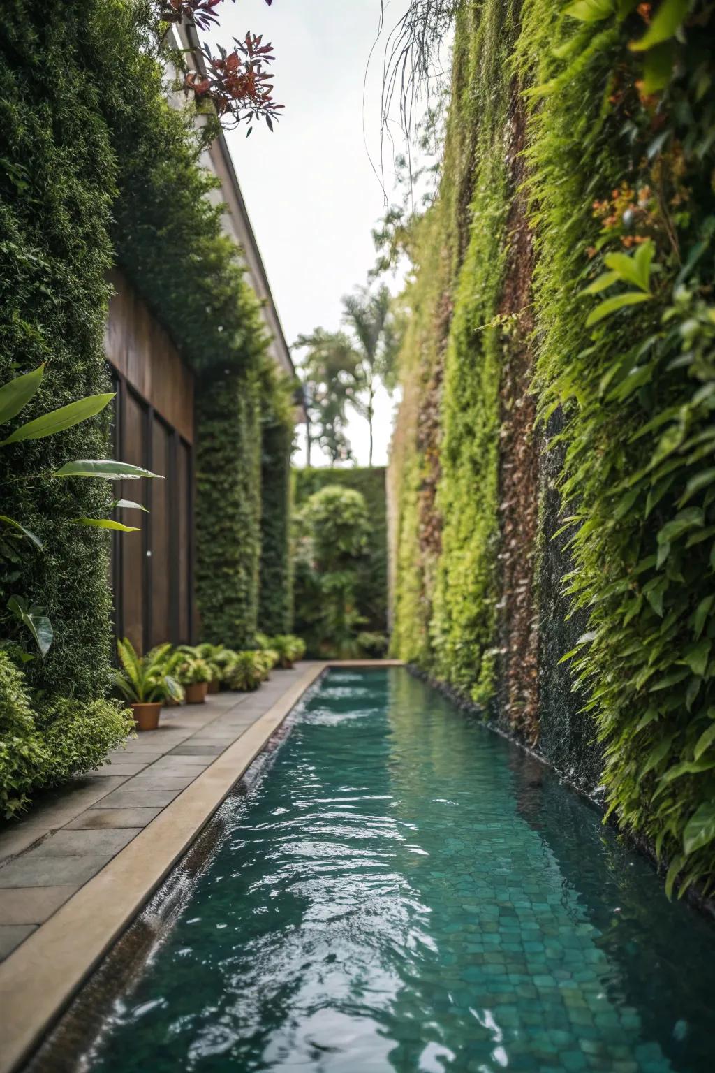 Create a private oasis with vertical garden walls.