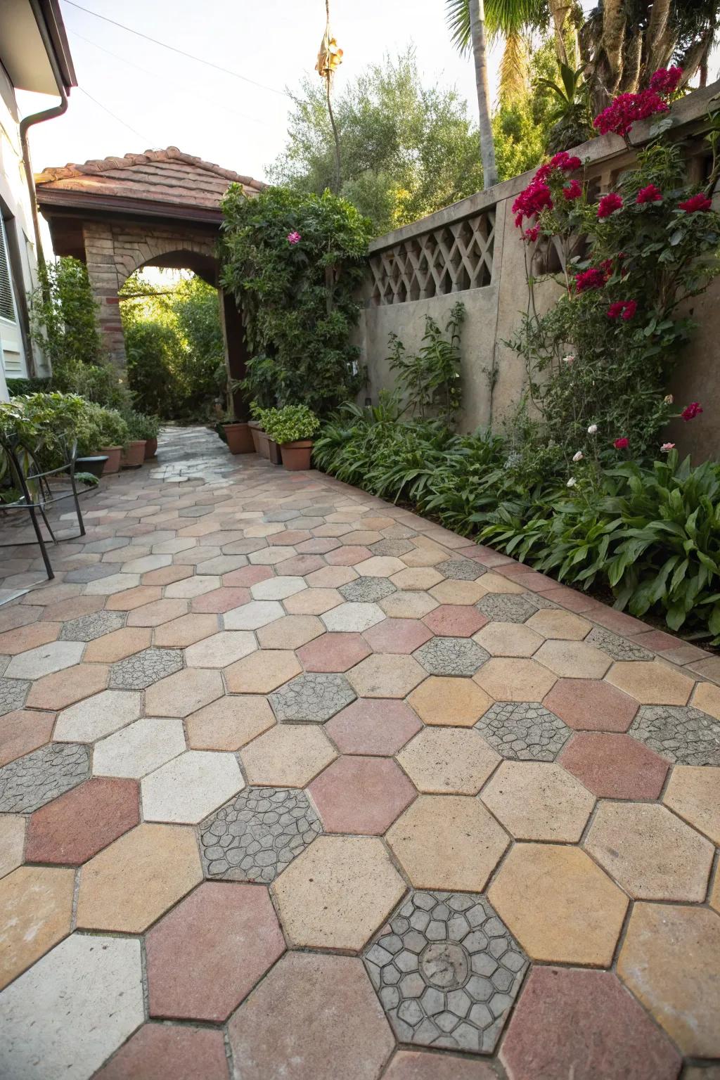 Hexagon tiles offer a unique and eye-catching design element.