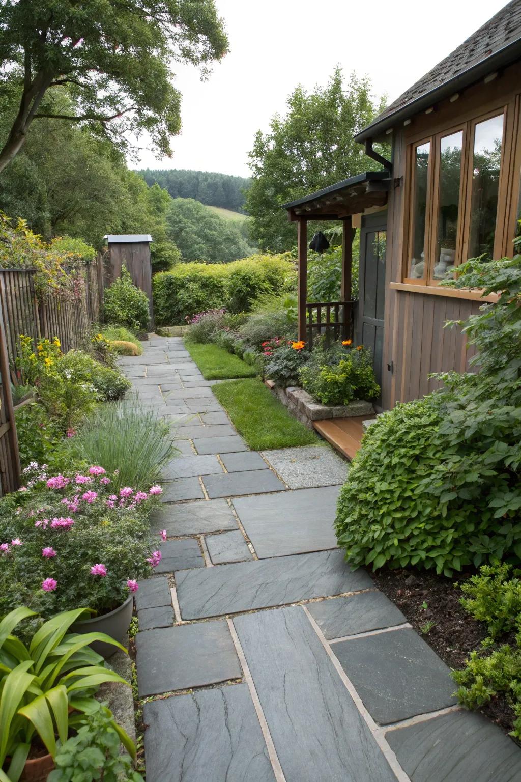 Slate tiles offer a natural look that is perfect for creating a serene atmosphere.