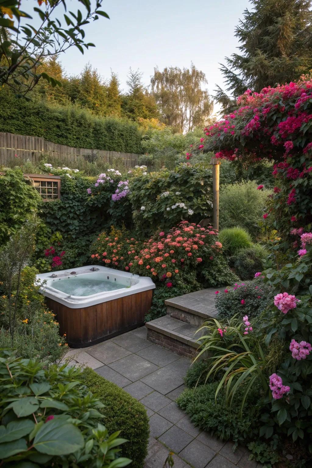 A secret garden nook offers a private escape.