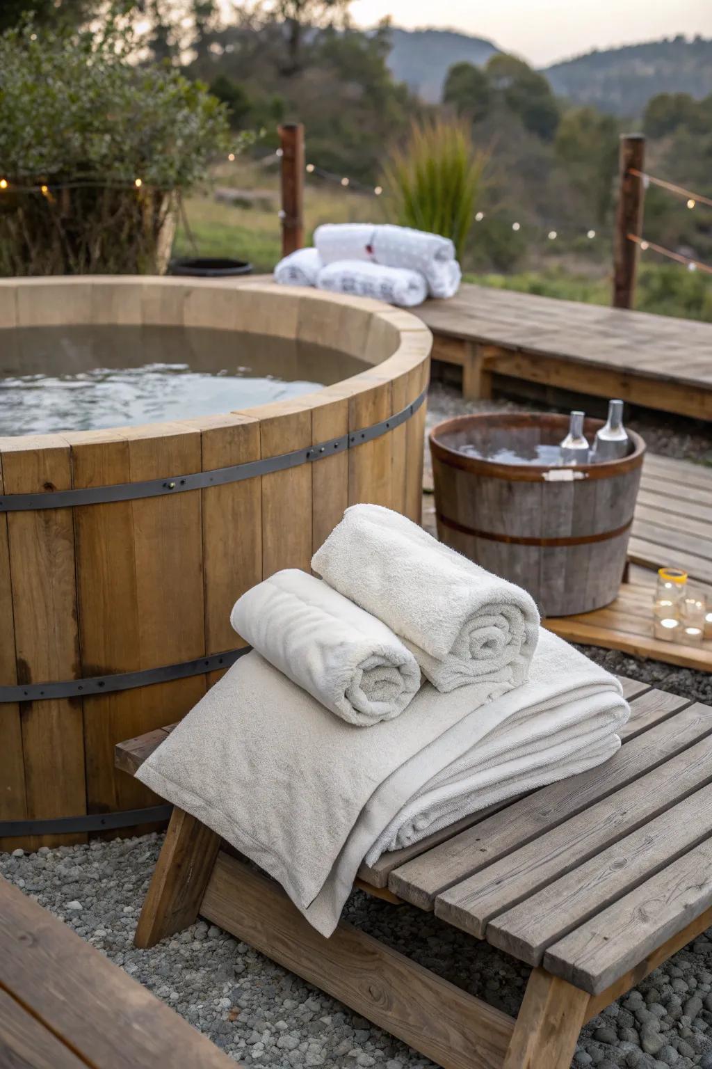 Natural textiles enhance comfort and rustic charm.