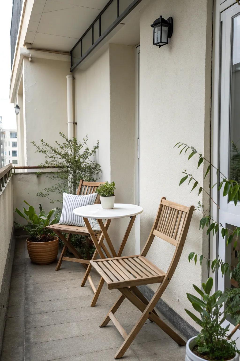 A minimalist porch with sleek, clean lines.