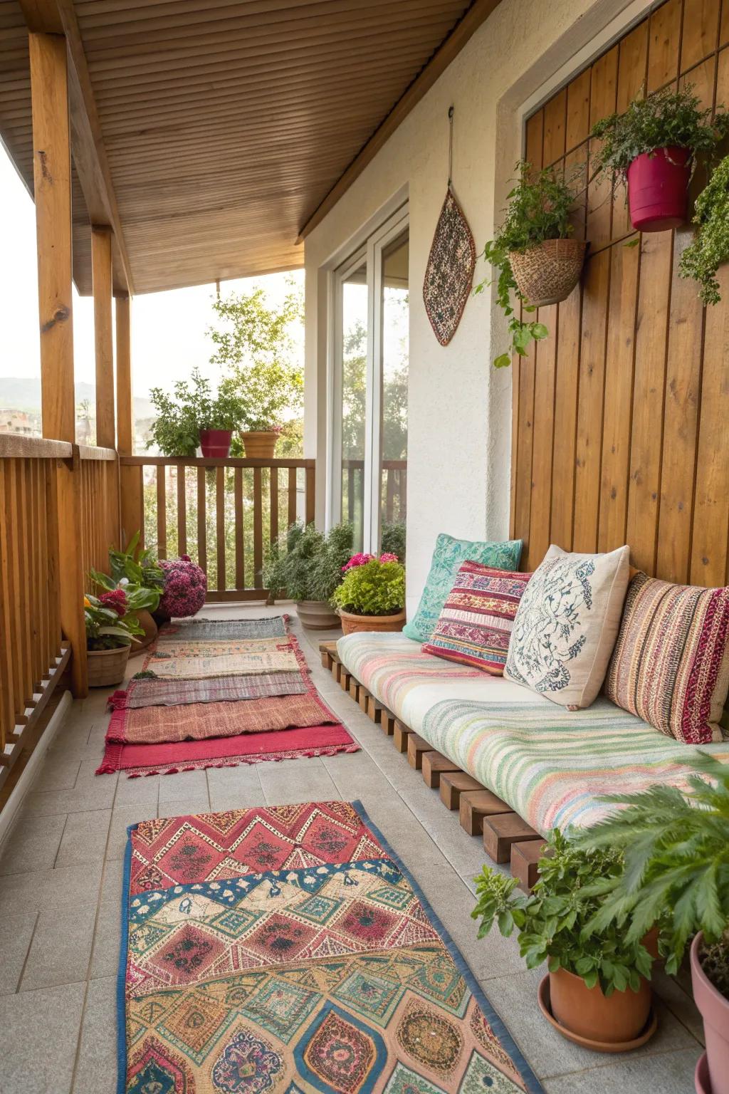 A personalized porch with tasteful decor elements.