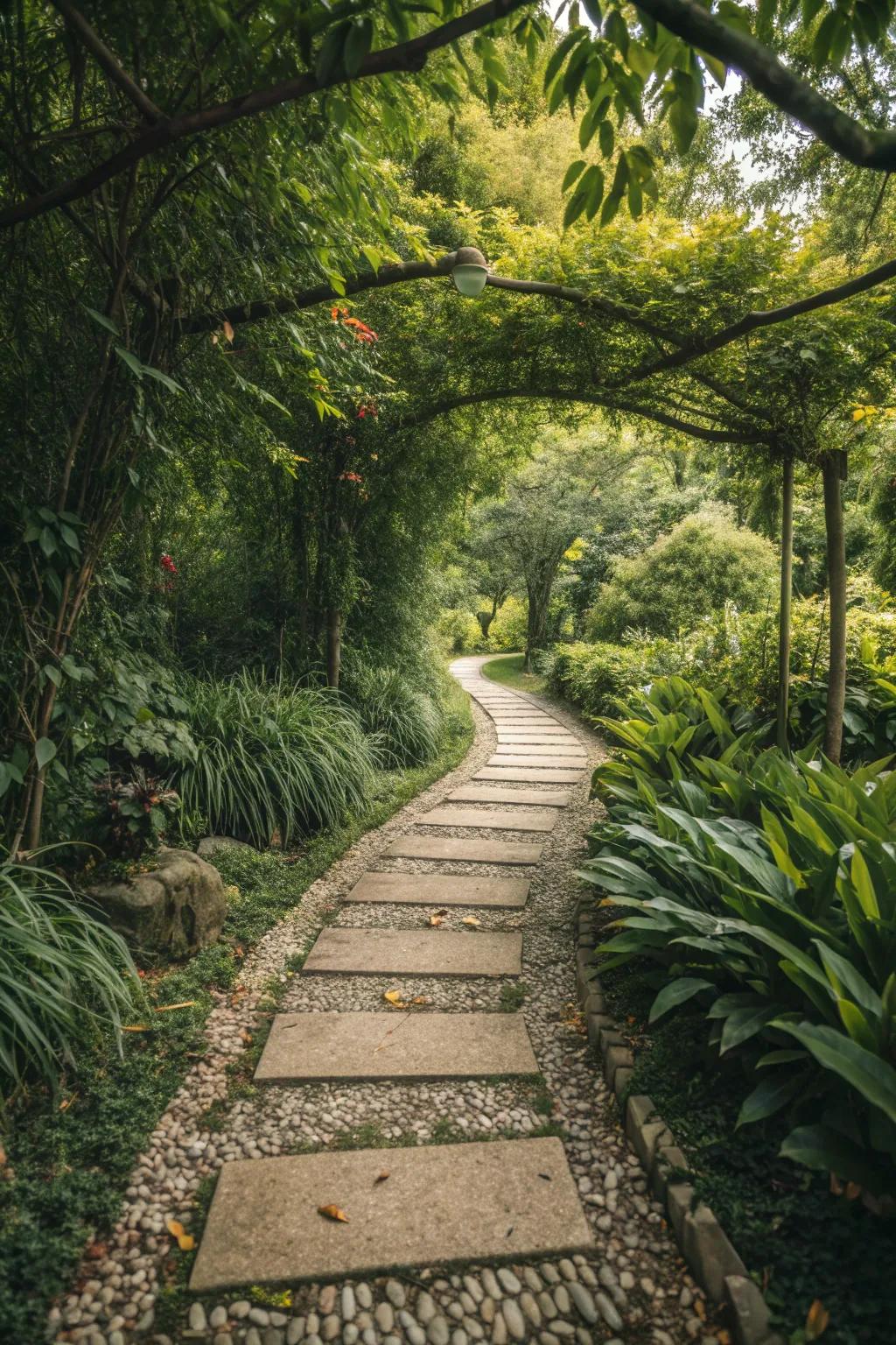 Stone pathways offer durability and charm with minimal maintenance.