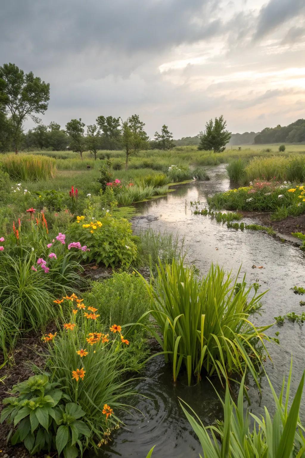 Rain gardens manage runoff and enhance your landscape's resilience.