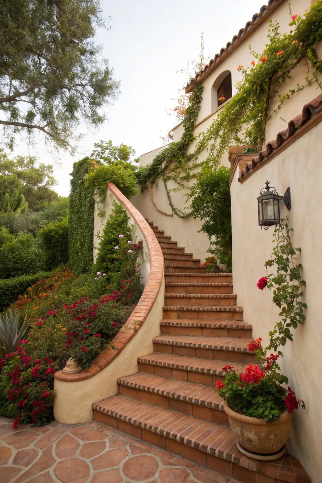 Mediterranean-style outdoor staircase