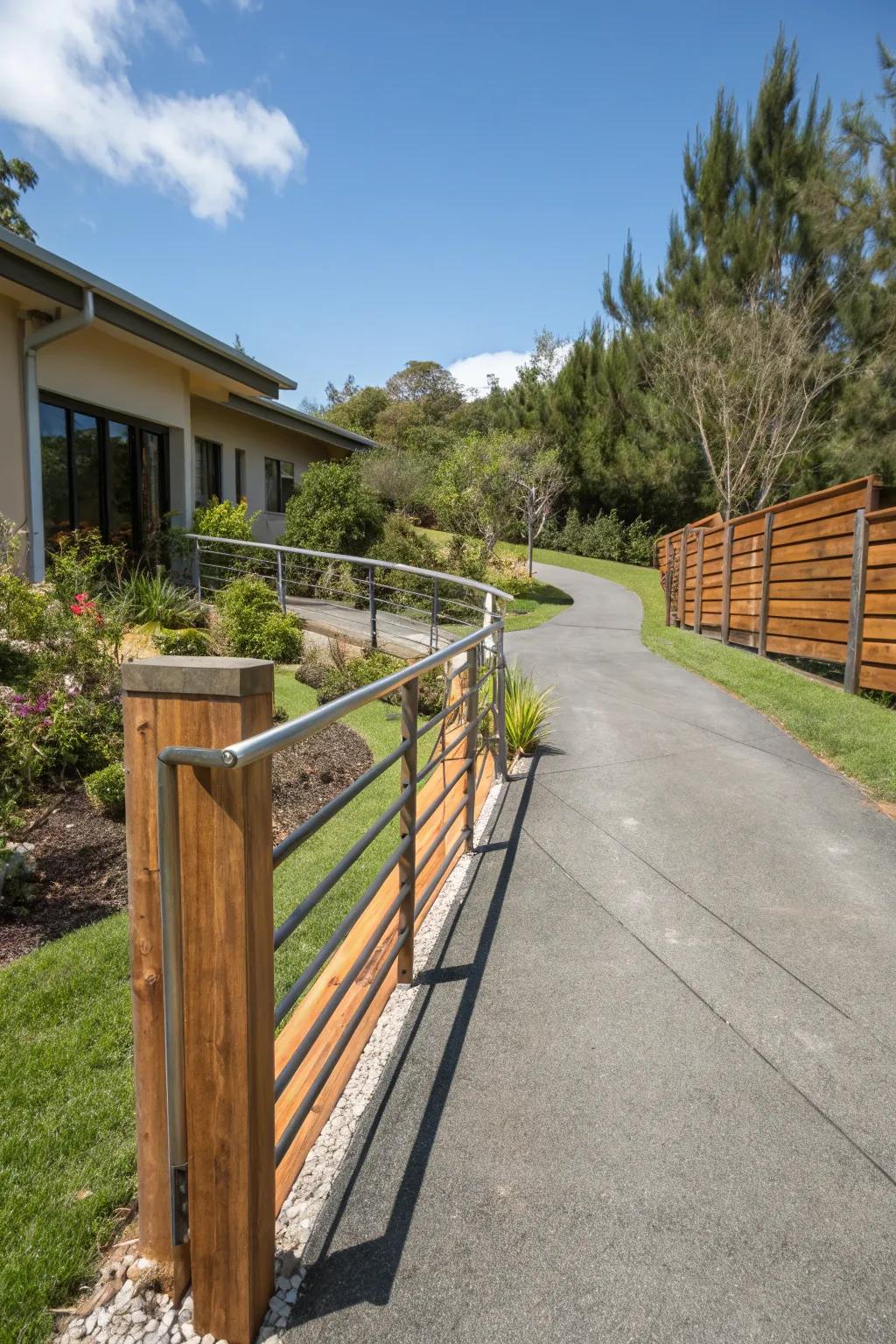 Railings made from recycled materials offer a sustainable choice.