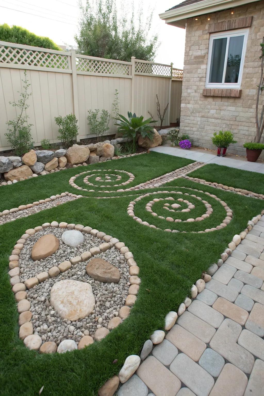 Artistic stone arrangements create unique visual masterpieces.