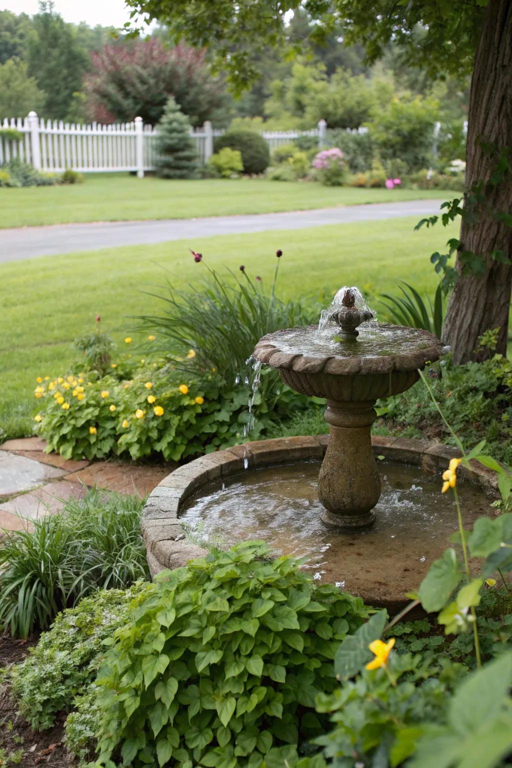 Water features bring tranquility and elegance.