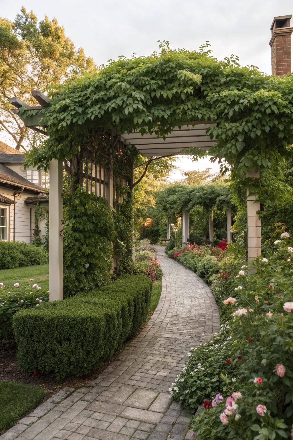 Pergolas add height and beauty to your entry.