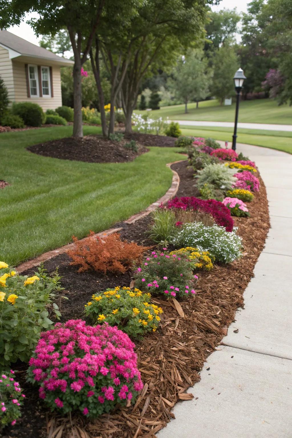 Mulch provides a clean and cohesive look.