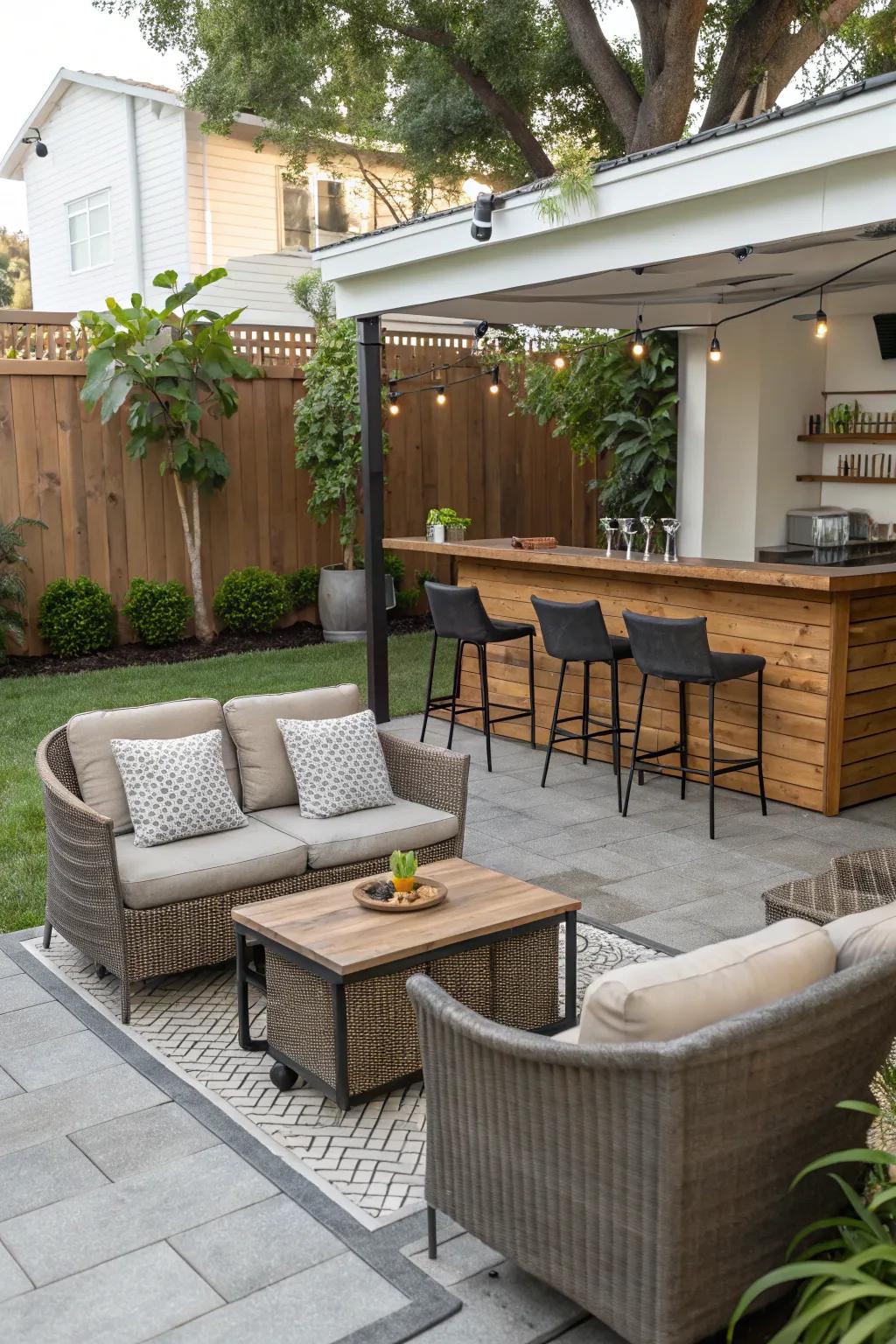 Modular furniture allows for customizable and flexible seating options.