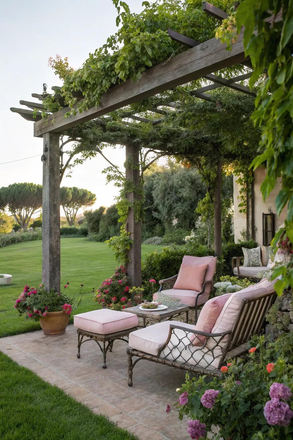 Create a cozy seating area for perfect garden relaxation.