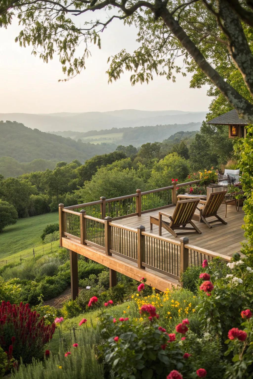 Elevate your garden design with stylish decks and terraces.