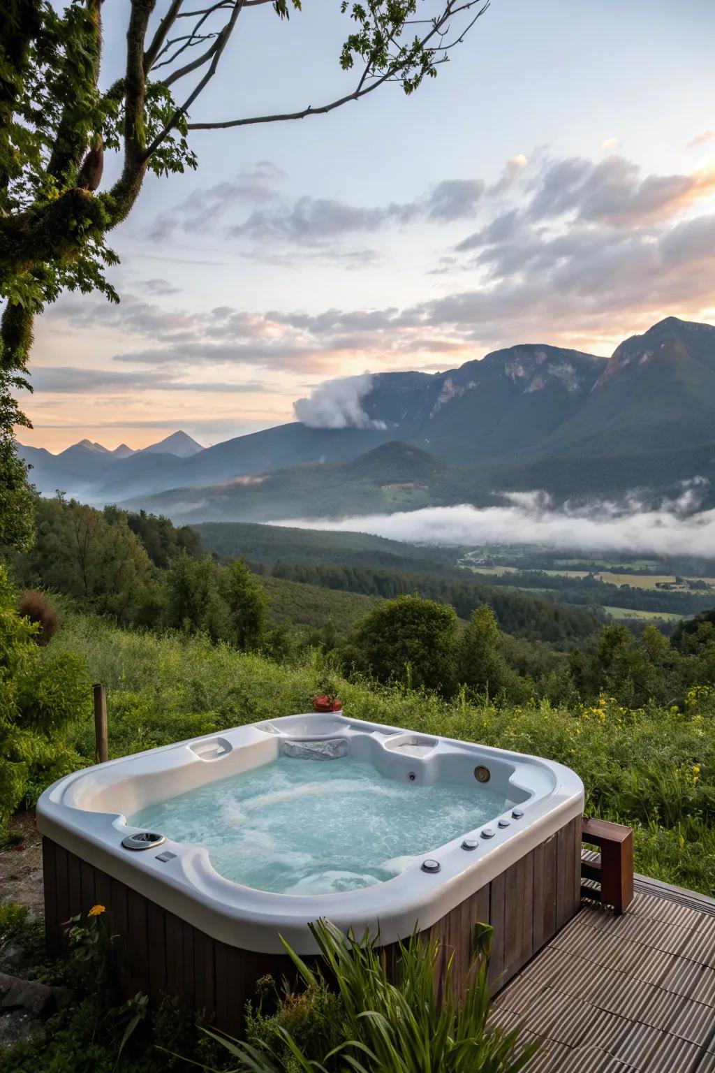 Maximize relaxation with a jacuzzi offering stunning scenic views.