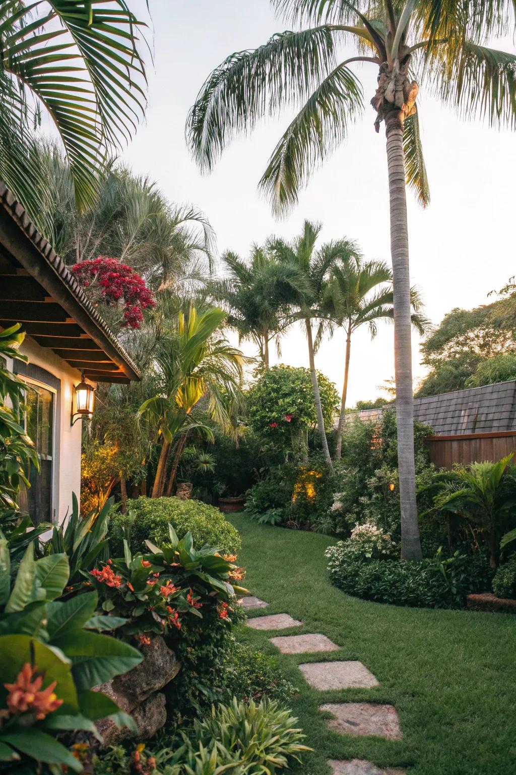 Tropical plants bring a lush, green ambiance to your tiki backyard.
