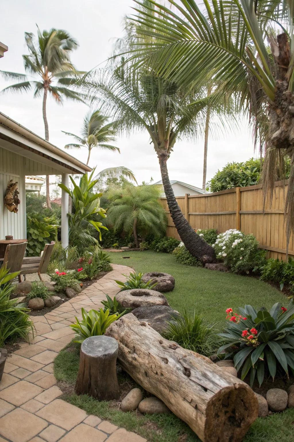 Driftwood adds a natural, beachy touch.