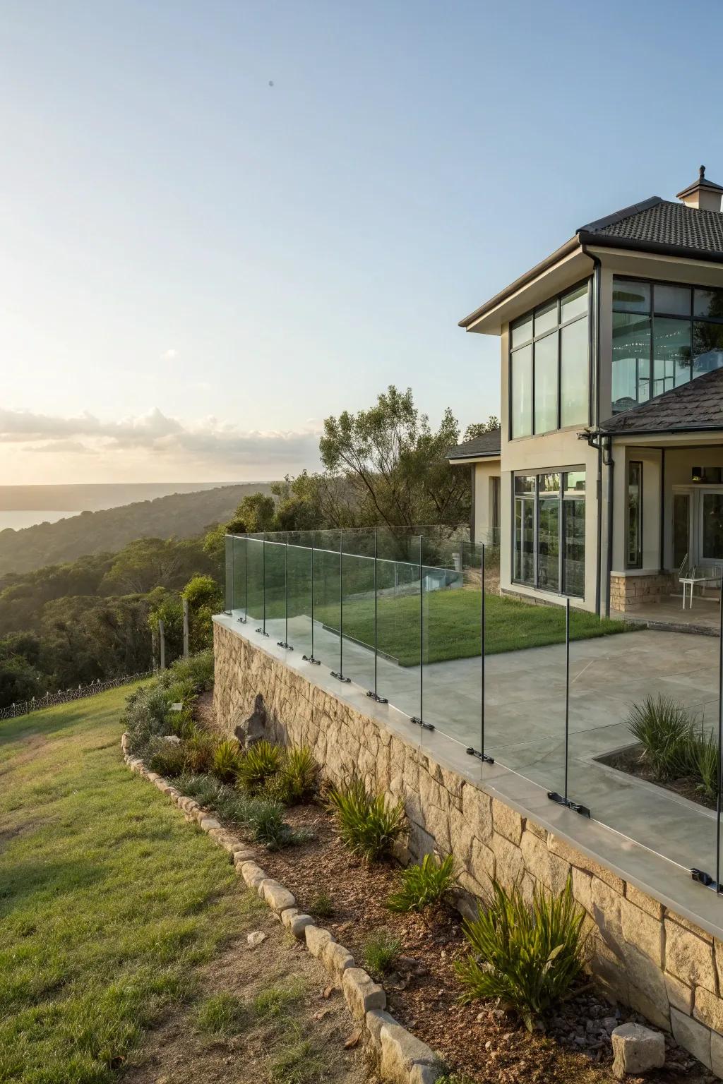 Embrace modernity with invisible glass panel fencing.