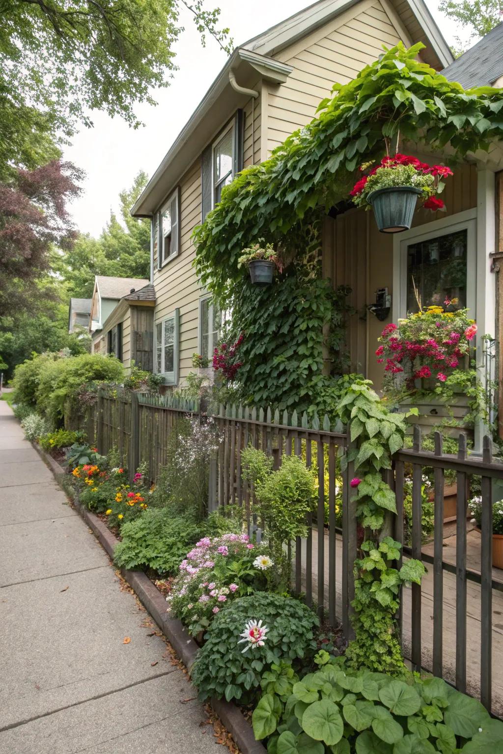Enhance beauty and privacy with layered planting.
