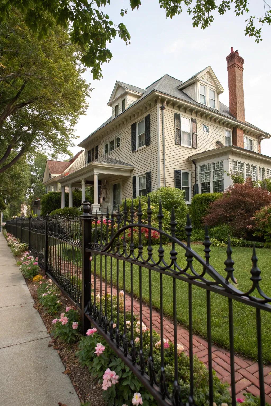 Add elegance with a beautifully crafted wrought iron fence.
