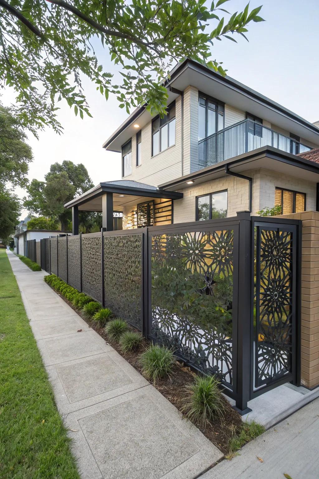 Add modern artistry with laser-cut metal panels.