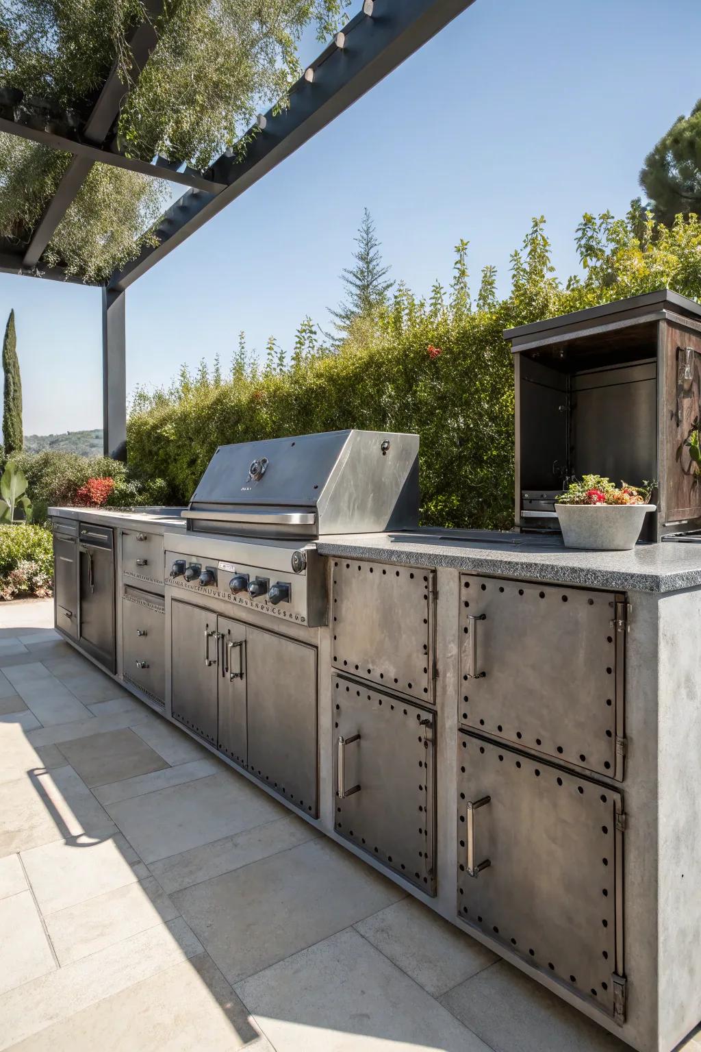 Industrial elements add an edgy and modern appeal.