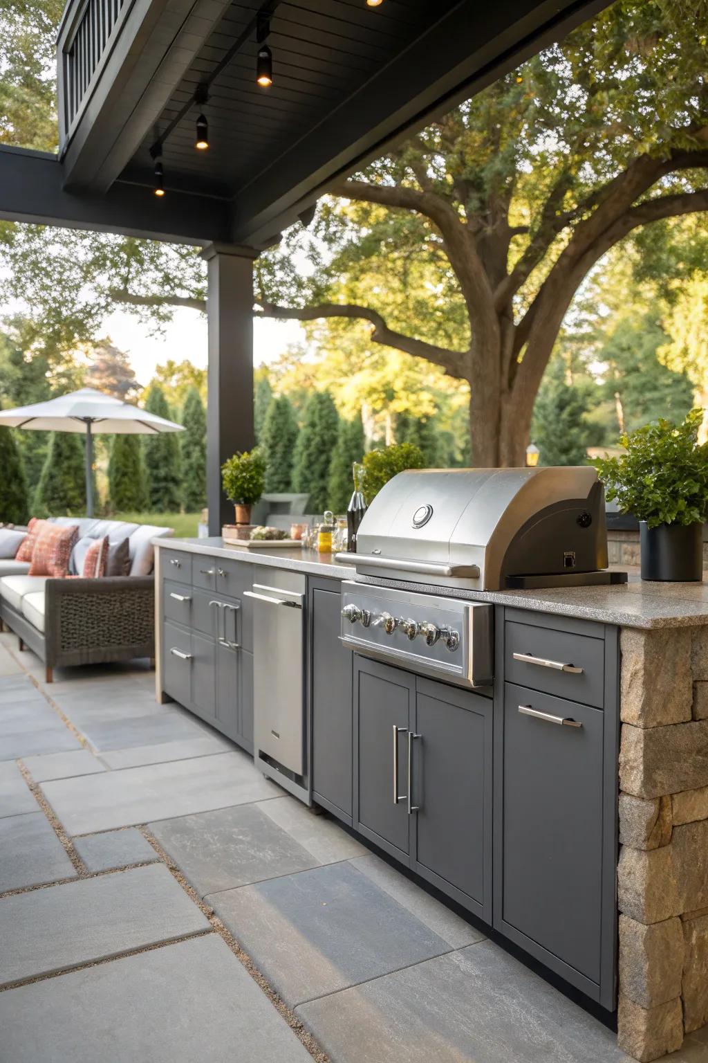 Tailored cabinets keep appliances neat and stylish.