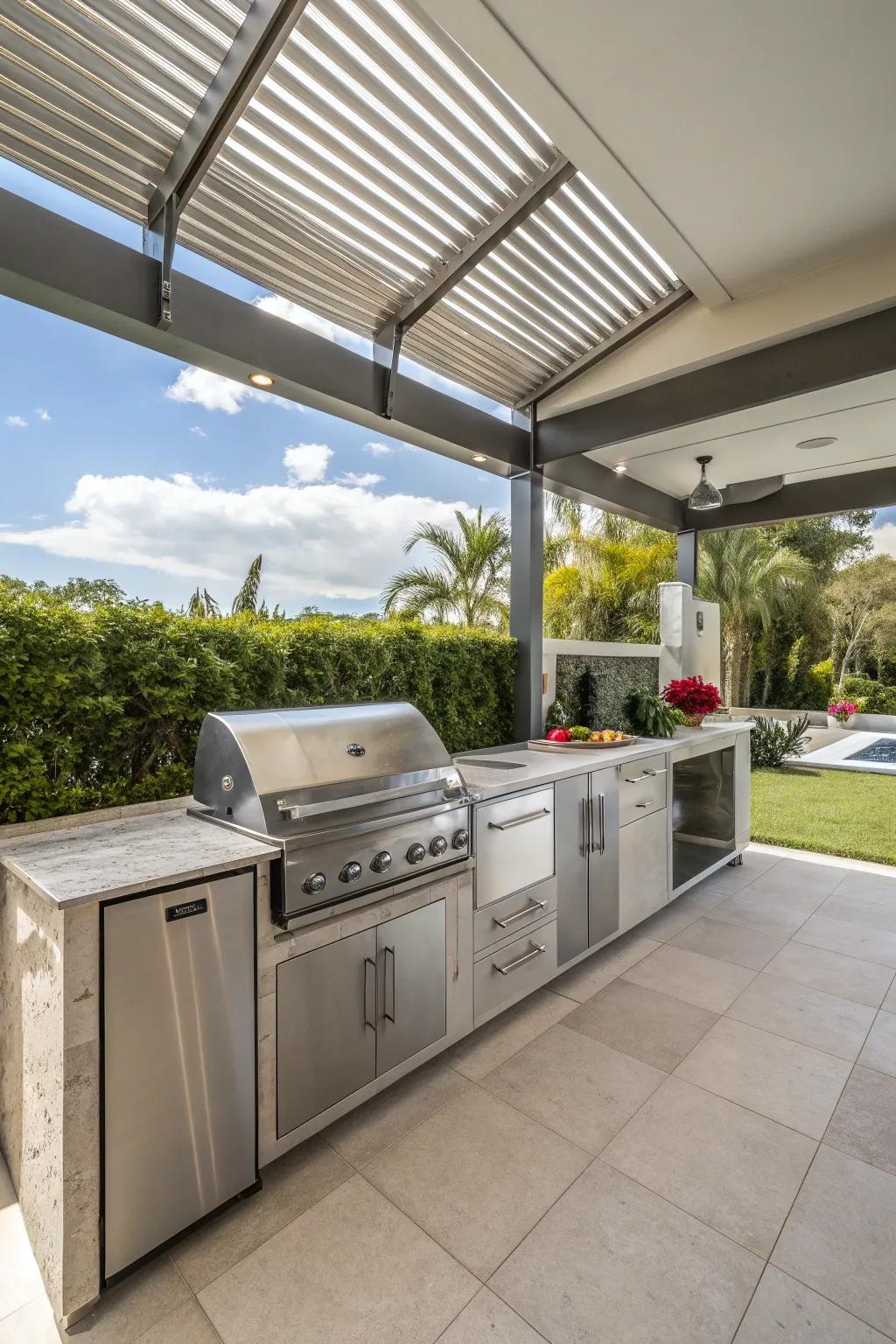 Modern appliances bring convenience and style outdoors.